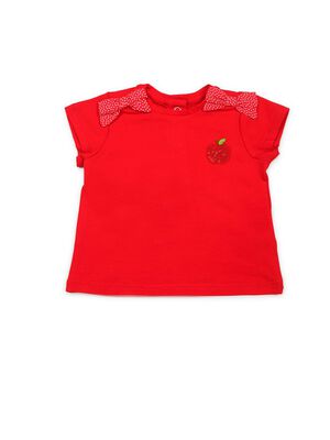 Red T-Shirt With Bow Applied
